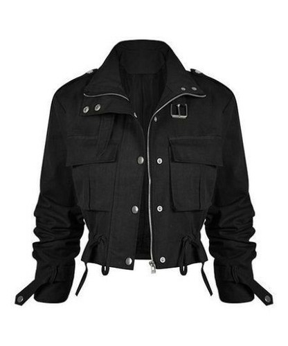 Giacca cargo donna nera