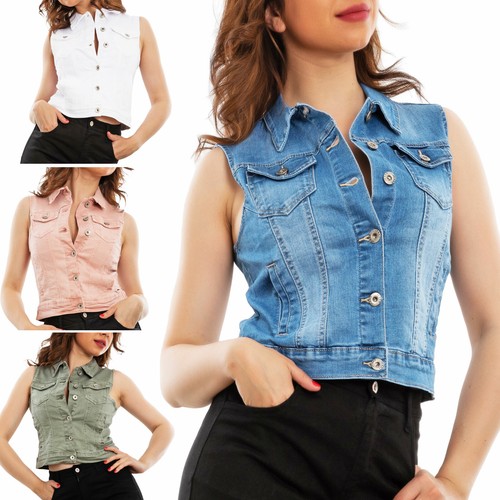 Gilet donna jeans giacca denim